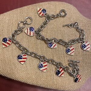 NWOT Vintage Cookie Lee Heart🇺🇸Toggle Bracelet